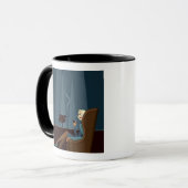 Mug Cigare de tabagisme de femme d'affaires (Devant gauche)