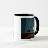 Mug Cigare de tabagisme de femme d'affaires (Devant droit)