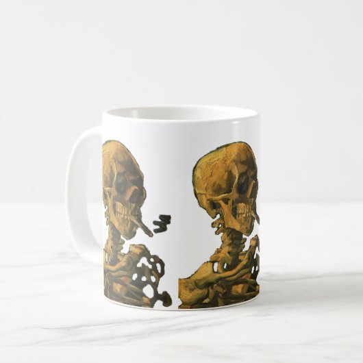 Mug Cigarette de tabagisme de crâne (Devant gauche)