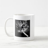 Mug Cigarette Kitten Drôle Fumer Mème Chat Stud Cervea (Gauche)