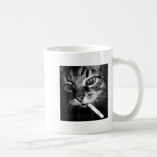 Mug Cigarette Kitten Drôle Fumer Mème Chat Stud Cervea (Droite)