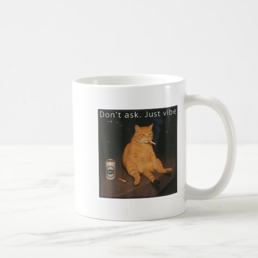 Mug Cigarette Kitten Drôle Fumer Mème Chat Stud Cervea (Droite)