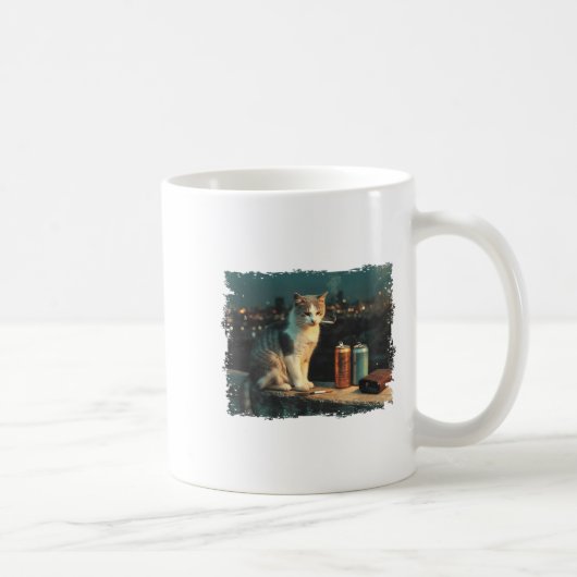 Mug Cigarette Kitten Drôle Fumer Mème Chat Stud Cervea (Droite)