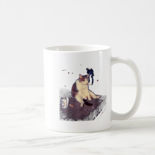 Mug Cigarette Kitten Drôle Fumer Mème Chat Stud Cervea (Droite)