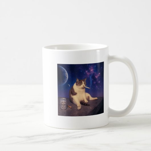 Mug Cigarette Kitten Drôle Fumer Mème Chat Stud Cervea (Droite)