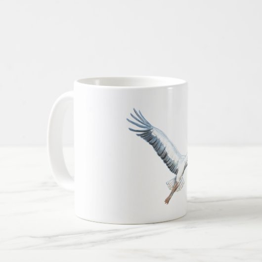 Mug cigogne blanche volant (Devant gauche)
