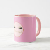 Mug Cils noirs scintillants or rose chic Noël (Devant droit)