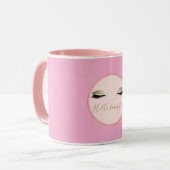 Mug Cils noirs scintillants or rose chic Noël (Devant gauche)
