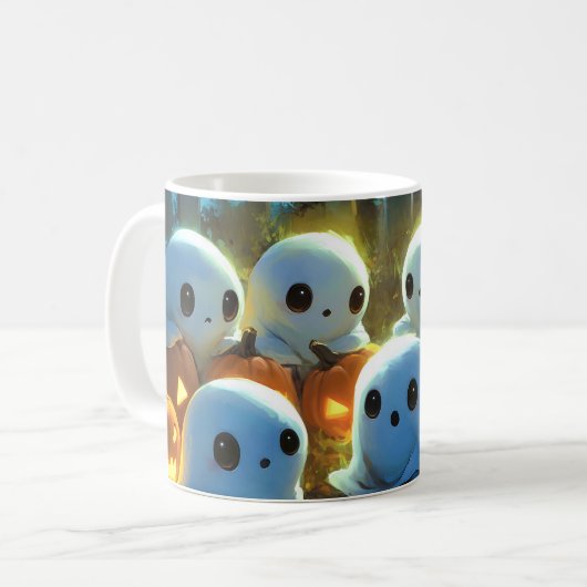 Mug Cimetière de nuit éffrayante mignonne Fantôme d'Ha (Devant gauche)