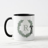 Mug Cimetière monogramme classique avec cordon noir (Gauche)