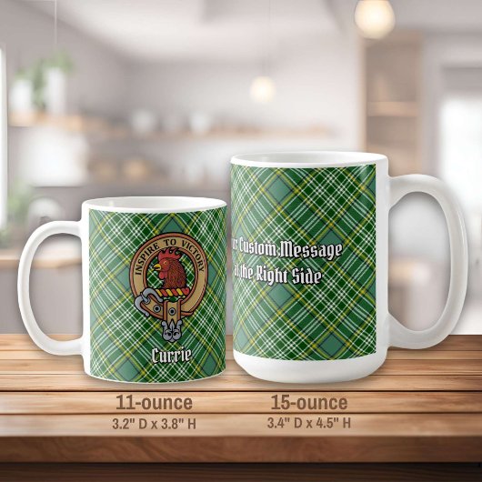 Mug Cimier de coq Clan Currie sur Tartan