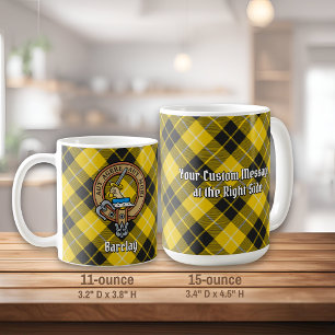 Mug Cimier du clan Barclay sur tartan de robe de soiré
