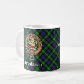 Mug Cimier du clan Farquharson sur tartan (Devant gauche)