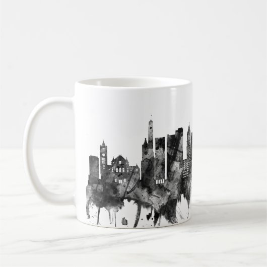 Mug Cincinnati Ohio Skyline BW (Gauche)