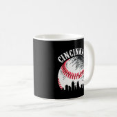 Mug Cincinnati Skyline City Baseball Rencontre À Gamed (Devant droit)