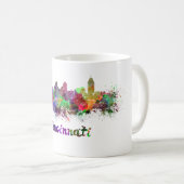 Mug Cincinnati skyline in watercolor (Devant droit)