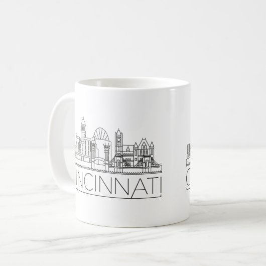 Mug Cincinnati| Skyline stylisée (Devant gauche)