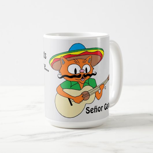 Mug Cinco De Mayo Fête Dessin Animé Chat Moustachu Drô (Devant droit)