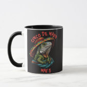 Mug Cinco de Mayo Iguana portant Sombrero & Serape (Gauche)