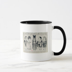 Mug Cinq caricatures de la fonte d'un Français