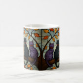 Mug Cinq chats sur une branche d'arbre de style vitrai (Centre)