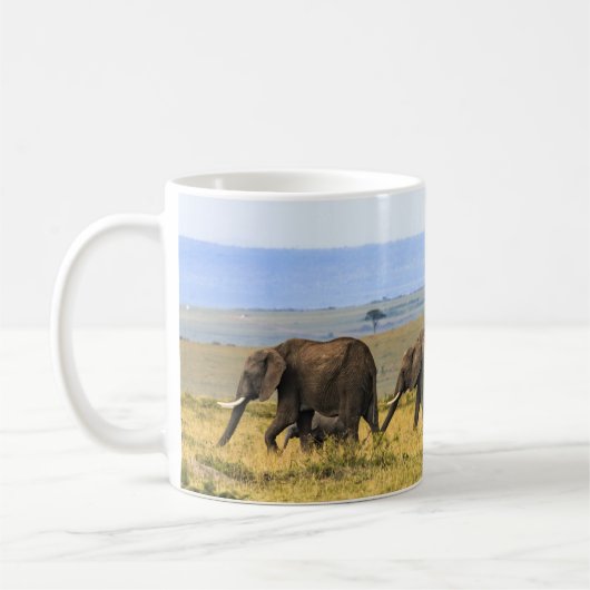 MUG CINQ ÉLÉPHANTS EN GRAS BROWN (Gauche)