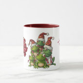 Mug Cinq grenouilles de Noël avec chapeau de Père Noël (Centre)