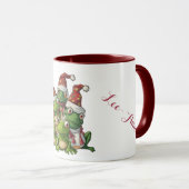 Mug Cinq grenouilles de Noël avec chapeau de Père Noël (Devant droit)