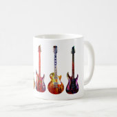 Mug Cinq guitares colorées (Devant droit)