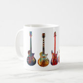 Mug Cinq guitares colorées (Devant gauche)