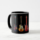 Mug Cinq guitares colorées (Devant gauche)