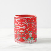 Mug Cinq Phénix dans un jardin Fleur rouge chinois (Centre)