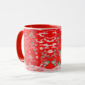 Mug Cinq Phénix dans un jardin Fleur rouge chinois (Devant gauche)
