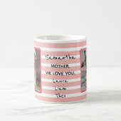 Mug Cinq photos Collage Fête des Mères Roses Stripes C (Centre)