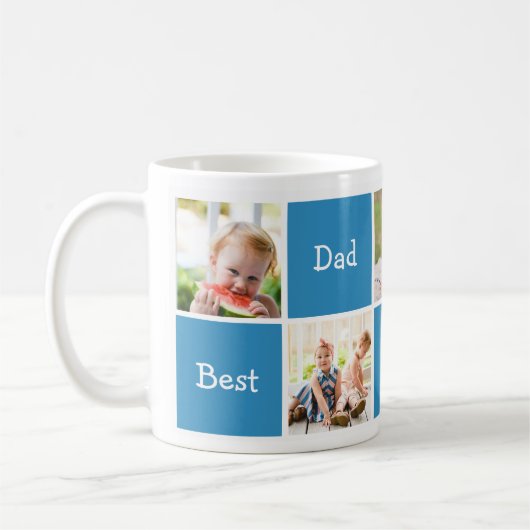 Mug Cinq Photos Meilleur Papa Au Monde (Gauche)