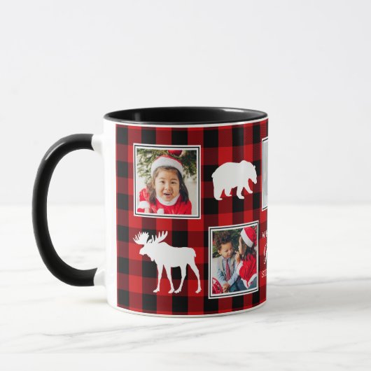 Mug Cinq photos prises | Rouge | (Gauche)