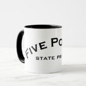Mug Cinq points de logo de logo de prison d'État (Devant gauche)