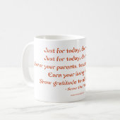 Mug Cinq préceptes de Reiki : Mots à vivre par (Devant gauche)