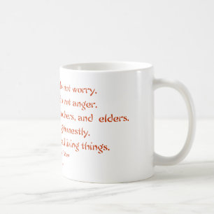 Mug Cinq préceptes de Reiki : Mots à vivre par