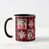Mug Cinq rouge | des flocons de neige | du plaid | de (Gauche)