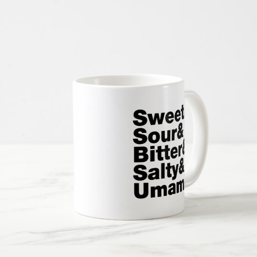Mug Cinq saveurs de base (Devant droit)