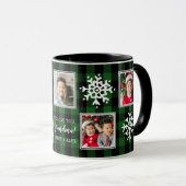 Mug Cinq vert | des flocons de neige | du plaid | de (Devant droit)