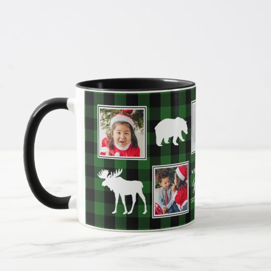Mug Cinq vert | du plaid | de photo (Gauche)