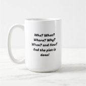Mug Cinq W d'écriture. (Gauche)