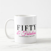 Mug Cinquante ans et Fantastique Fancy Rose Chaud 50e (Gauche)