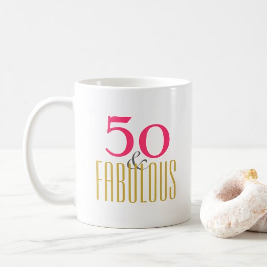 Mug Cinquante et fabuleux 50 e anniversaire (Avec donut)