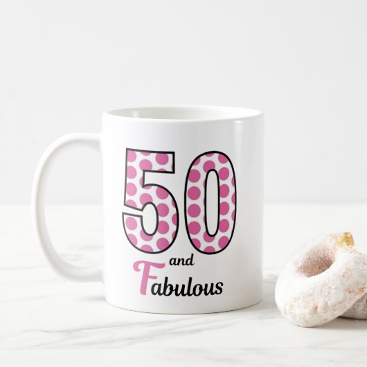 Mug Cinquante et fabuleux 50e anniversaire (Avec donut)