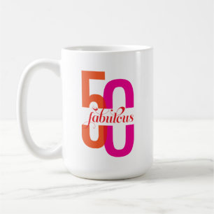 Mug Cinquante et fabuleux 50e anniversaire coloré