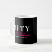Mug Cinquante et fabuleux Elegant Hot Pink 50e anniver (Devant gauche)