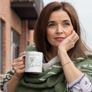 Mug Cinquante fabuleux 50e anniversaire personnalisé